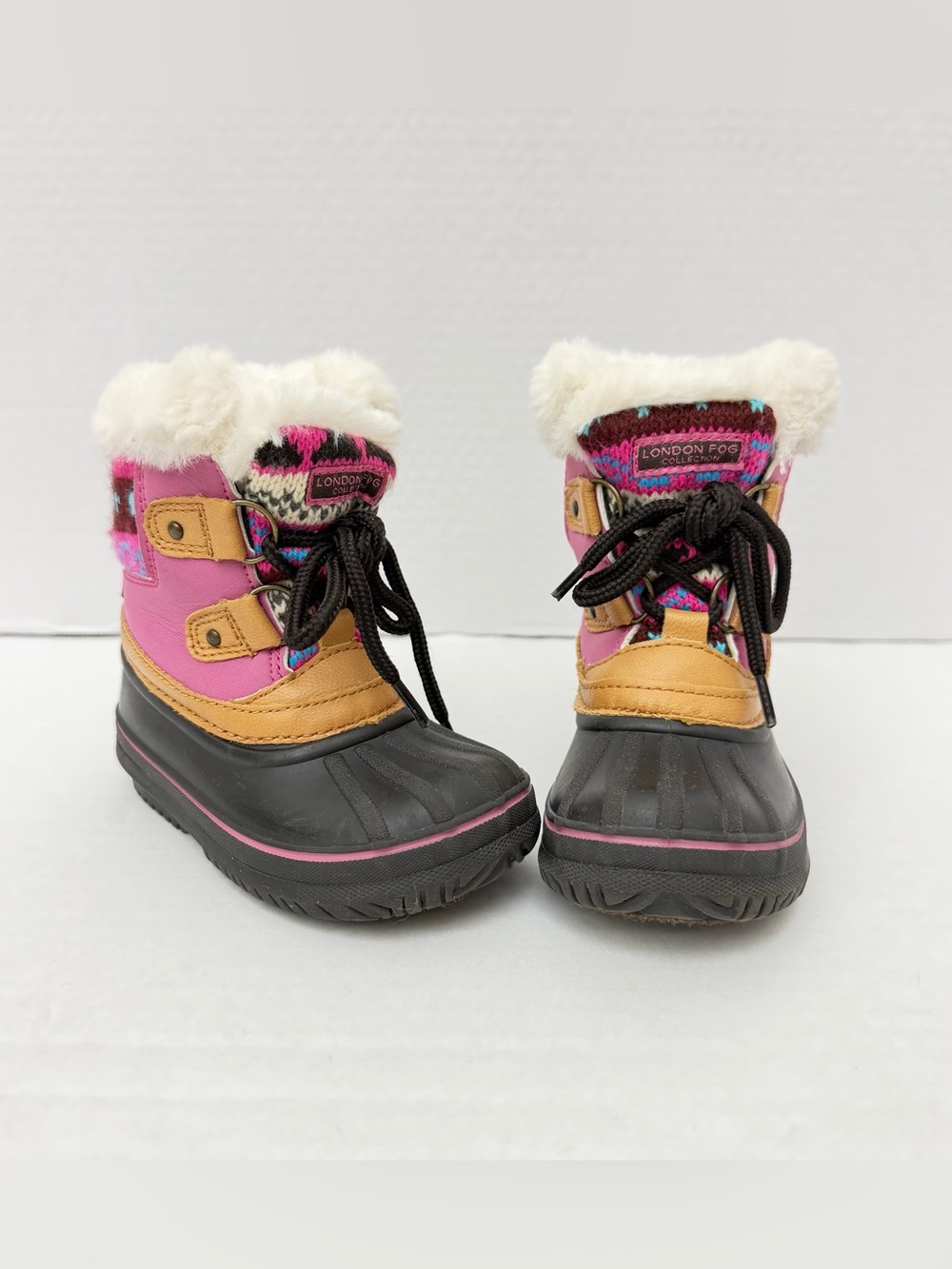 London Fog Toddler Size 6 Tottenham Cold Weather Snow Boots Faux Fur Trim